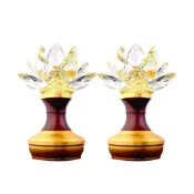 (店+)【新韻傳音】水晶蓮花燈(14.5公分)  兩用款 佛堂供燈 蓮花燈 神明燈 光明燈 供佛燈 神明廳拜祖先 AD305