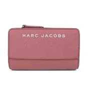 【MARC JACOBS】防刮皮革ㄇ型拉鍊中夾-深粉色