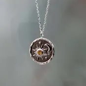 日月星辰守護項鍊 太陽 月亮 星星 護身符 天體 宇宙 圖騰 神秘學 女巫 魔法  符號 復古 首飾 生日 禮物