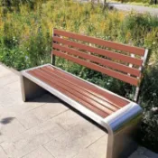 公司貨 免運 戶外不銹鋼長椅廣場休閑椅室外防腐塑木公園休閑椅不銹鋼長椅加厚工廠現貨直銷 全館八折 售後保障 5h830