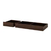 【IKEA 宜家家居】SONGESAND 床底收納盒 2件組, 棕色, 200 公分