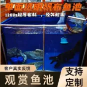 魚池 養魚池 養殖池 帆布魚池 戶外組裝養魚池 大型養殖水箱 透明帆布單面魚池家用游泳帶支架刀刮布移動水池養殖蓄水箱防水