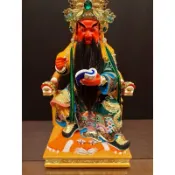 〔歡喜佛具〕一尺三吋❣️安金關聖帝君❣️手拿春秋📖神像/神尊/佛具用品