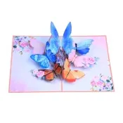 【Paper Play】萬用卡片-3D立體蝴蝶花園造型卡片 萬用卡 賀卡(萬用卡片)