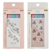 【墊腳石】(限量)PILOT百樂 Paul&Joe聯名-變芯筆芯(0.4mm)10色組-小花/眼鏡盒拿鐵熊