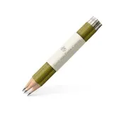 【Faber-Castell】Graf von Faber-Castell 補充用繩紋完美鉛筆3入-橄欖綠(原廠正貨)