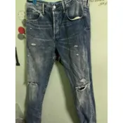 9成新 保證 正品 Levis 501 ct 排扣 破壞 刀割 牛仔褲 34腰 34褲長