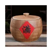 (店+)熱賣-精品優選 -景德鎮陶瓷米缸家用密封帶蓋10斤20斤50斤裝防潮防蟲缸茶餅罐水缸