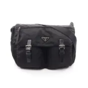 【DOKODEMO】【二手】Prada PRADA VELA單肩包 B1738 黑色尼龍皮革三角Logo單肩包 男女通用 二手 B
