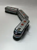 小光玩具 日製 鐵皮發條 三連結 火車 長32公分