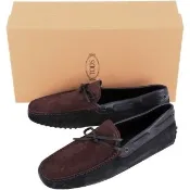 【TOD’S】TODS Gommino 撞色拼接綁帶豆豆休閒鞋(藍色/男鞋)義大利精品