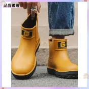 夏季新品☀��️ 一體成型! 男士女士短筒雨靴防水防滑耐磨底戶外休閒/洗車/廚房/工作專用輕量厚底雨鞋潮流外穿膠鞋