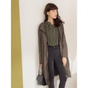 【OB嚴選】輕量溫暖內刷毛防潑水連帽長版風衣外套