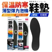 【瑞可】 保溫 鞋墊 防寒 薄型 彈力 泡棉 2雙裝 附紙材可裁剪 日本製