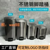玉城商業企業社 【台灣公司】GNF大容量垃圾桶50升40升30L不銹鋼腳踩腳踏式大號廚房辦公室家
