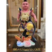 〔修緣佛像文物館〕 1尺3太子三太子中壇元帥 神像 佛像 神明 佛具 神桌 佛桌 神明櫥 佛櫥 江西小葉雕刻