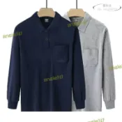昕購商鋪 【品質認證】長袖男士t恤polo 翻領男裝polo 真口袋Polo 寬鬆休閑排汗polo春秋長袖