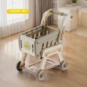 🔥兒童購物車🔥38件玩具🔥家家酒🔥可伸縮手把 38件超市小推車仿真彌月滿月禮金屬 手推滑行車 過生日 新年禮物 過家家