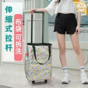 星光精品館 【伸縮拉桿】購物車 買菜車 拉桿推車 拖車 手拉車 摺疊購物袋 便攜小拉車 老人家用 輕量省力 耐磨防撕裂 可手提可拖拉 日常採買必備
