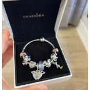 專櫃pandora潘朵拉二手 鋯石琉璃 羅盤白花 透明寶石密鑲鑽 貓眼迪士尼幸運T字扣夾釦安全扣手環手鍊夾扣天使之翼水晶