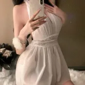 【洋裝】 蕾絲洋裝 網紗洋裝 睡裙 性感睡裙 法式洋裝 赫本風洋裝 露背洋裝 氣質洋裝 顯瘦洋裝 蕾絲睡裙 網紗睡裙