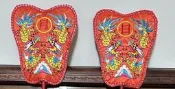 【靜福緣精品佛具】 布製平繡「布繡日月扇(商品內容不含桿子)」4寸~8寸 天上聖母  拜斗配件「布繡日月扇」拜斗米斗用品
