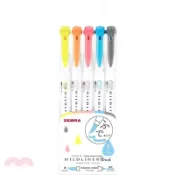【三民網路書店】斑馬ZEBRA MILDLINER雙頭柔性螢光軟筆 毛筆型 5色-親和系