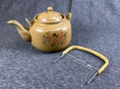 【啟秀齋】 臺灣 鶯歌早期 陶瓷 藤把提樑壺 大茶壺 注水八分滿2000毫升