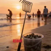 🔥臺灣出貨🔥全不鏽鋼製造多齒釘耙加長園藝趕海 耙鬆土扒貝殼挖蛤蜊省力神器BXG