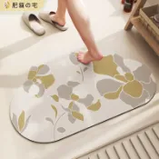 肥貓の宅 客製地垫 素雅雲朵浴室地墊 矽藻土地墊 浴室吸水地墊 珪藻土地墊軟式 防滑地墊 吸水地墊 廁所地墊 腳踏墊止滑