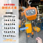 日本天車  KITO 鬼頭牌  1噸電動鏈條吊車