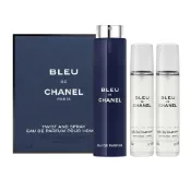 (店+)【CHANEL 香奈兒】藍色男性隨身香水 EDP 20ml*3