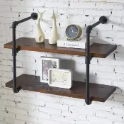 金屬復古工業風置物架牆上壁掛書架層架收納架置物架