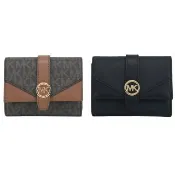 【Michael Kors】Greenwich 防刮皮革三折短夾-多色選