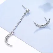 【ANGEL】日月星辰水鑽不對稱耳環(2色可選)
