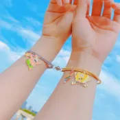 免運磁吸閨蜜手鏈女ins不掉色情侶小皮筋海綿寶寶派大星手繩髮繩兩用