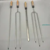 ✨!不銹鋼烤肉叉加粗羊腿不銹鋼燒烤簽子巴西烤肉劍烤雞叉燒鴨叉子