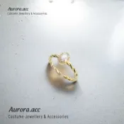 Aurora.acc｜莫琳 輕奢 寶石 戒指 開口戒指 可調整 食指戒｜送耳堵收納袋擦拭布｜奧蘿菈飾品｜小眾款｜小紅書