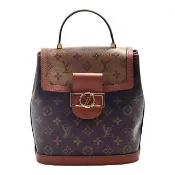 【Louis Vuitton 路易威登】M45142 經典Dauphine系列Monogram雙色塗層帆布牛皮後背包