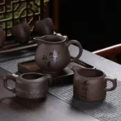 🌸闆娘推薦🌸紫砂公道杯陶瓷功夫茶具套裝手工配件茶海公杯茶慮茶水過濾器刻字