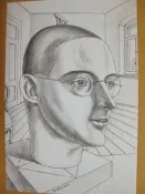 §§★§§---法國收藏大師素描欣賞---05---費里克斯,修拉肖像---豪斯曼---羅浮宮與巴黎素描---10之09---★繪畫藝術明信片
