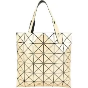 【ISSEY MIYAKE 三宅一生】LUCENT 6x6 金屬感霧面幾何手提托特包(米黃)(幾何包 日本精品)