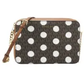 Michael Kors JET SET ITEM圓點圖騰美型防刮斜背包35S5GTTC3O(咖啡)