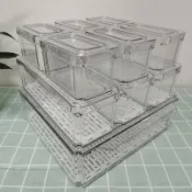 冰箱收納 冰箱收納盒 冰箱置物架 冰箱隔板 冰箱分隔架PET家用冰箱透明保鮮盒零食果蔬廚房帶蓋收納盒儲物冷凍密封置物