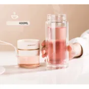 Double Wall Glass Tea Bottle with Infuser Fruit Tea Glass Bo