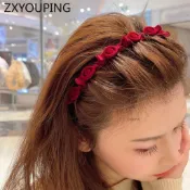 ZXYOUPING 毛絨編織髮帶夾,甜美百搭,簡單防滑帶牙頭帶髮飾