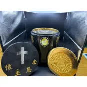 【工廠直銷 快速交件】黑花崗23詩篇天主教三合一骨灰罐 /骨灰罈/骨灰罐 含彩瓷骨罐照 刻字描金