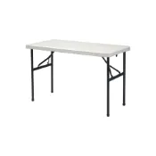 (店+)【勇氣盒子】台灣製造 多用途塑鋼折合桌 白色 122 x 60.5 cm(戶外休閒桌 露營桌 會議桌 摺疊桌 萬用工作桌)