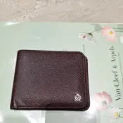 used Dunhill深紅棕色短夾使用過狀況優