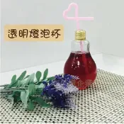 春佰億時尚生活館 派樂 創意玻璃燈泡杯(2入) 珍珠奶茶燈泡瓶 珍奶瓶 電燈泡造型玻璃瓶 飲料瓶300ml透明杯 小插花瓶小魚缸